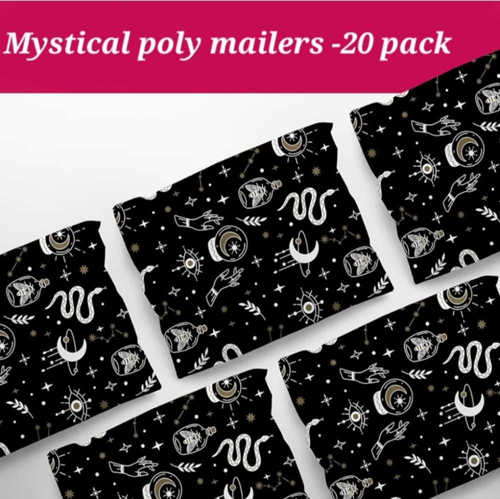 Celestial Magic Black Poly Mailers - 20 Pack